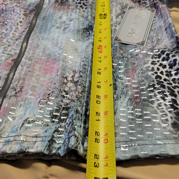 Birch Hill Abstract Metallic Shimmer Zip Jacket Women’s PL Petite Large NWT - Picture 6 of 6